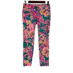Lilly Pulitzer Kelly Skinny Ankle Pant Size 00 Agate Green Safari Sighted